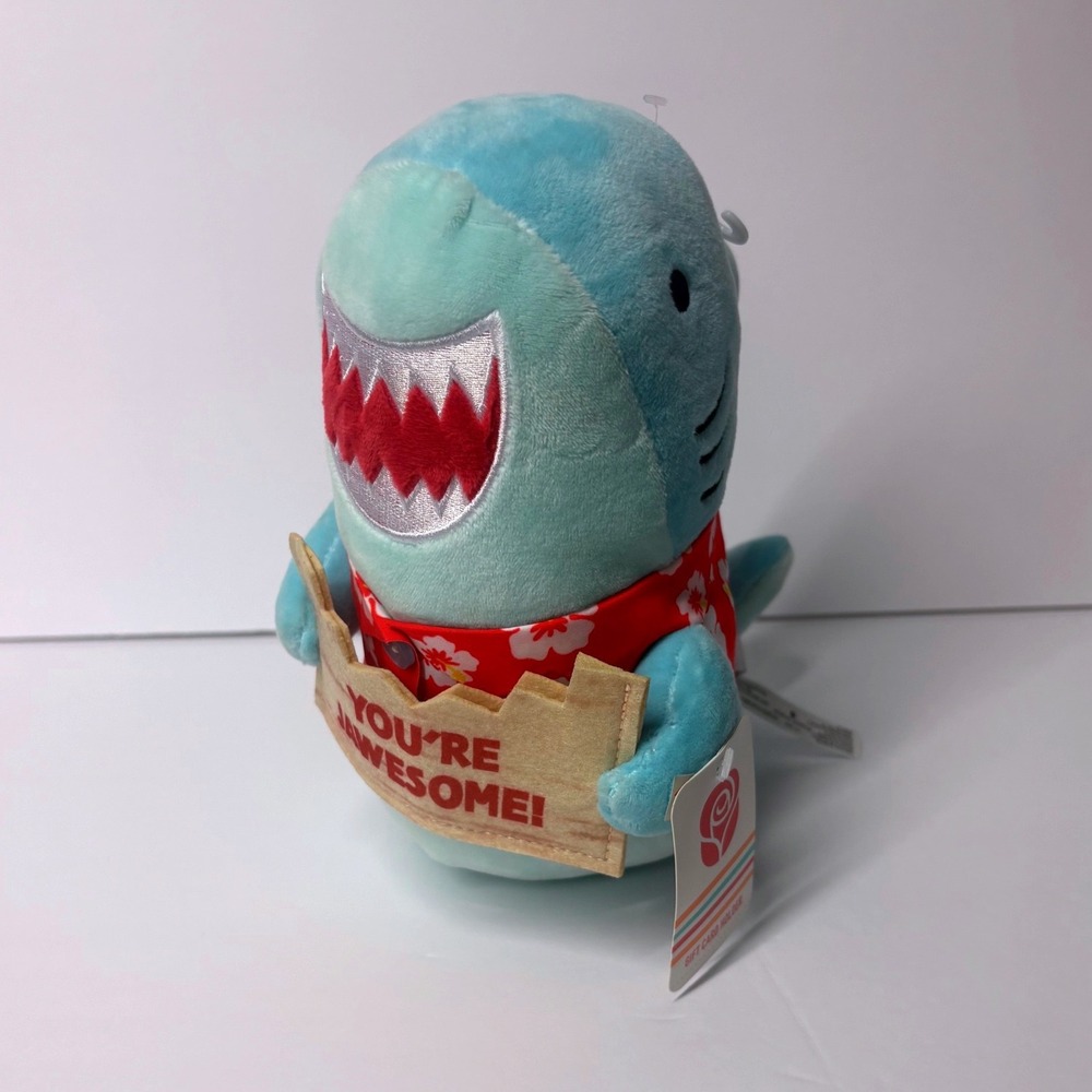 American Greetings Shark Plush Gift Card Holder You're Jawesome Hawaiian Shirt